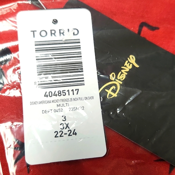 ❤️NWT VINTAGE TORRID SHORTS - DISNEY MICKEY MOUSE AMERICANA SHORTS -STAR PRINT - Picture 4 of 15